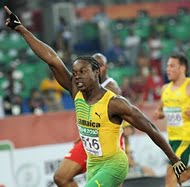 Lerone Clarke Wins 2010 Commonwealth 100 metres