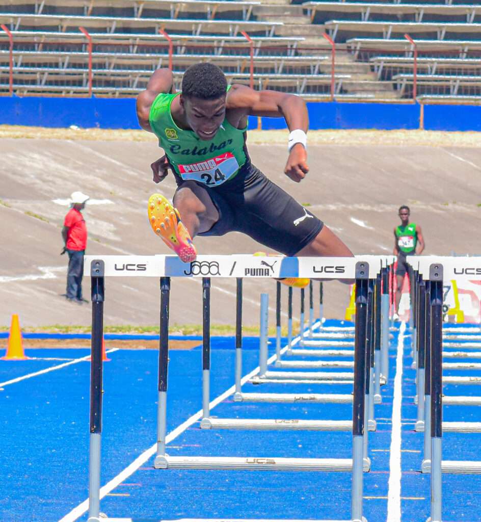 Shaquane Gordon upsets a field of his seniors to win the U20 110m hurdles - JAAA/Puma Carifta Trials 2023