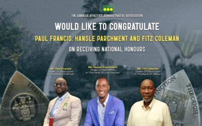 Jamaican Track and Field Titans Honoured: Parchment, Coleman, and Francis Recognized